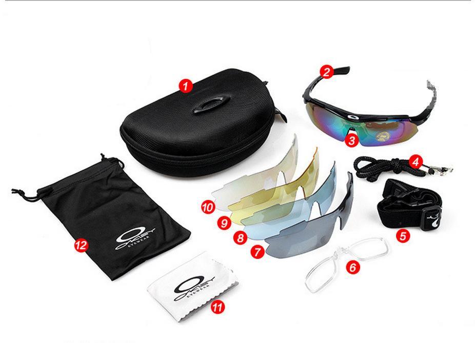 Bộ Kính mắt 5 in 1 Thể thao (kèm gọng cận, đủ phụ kiện)