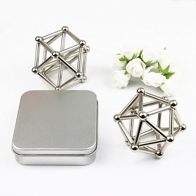 BuckyBars - Đồ chơi xếp hình thanh nam châm với bi giúp xả stress