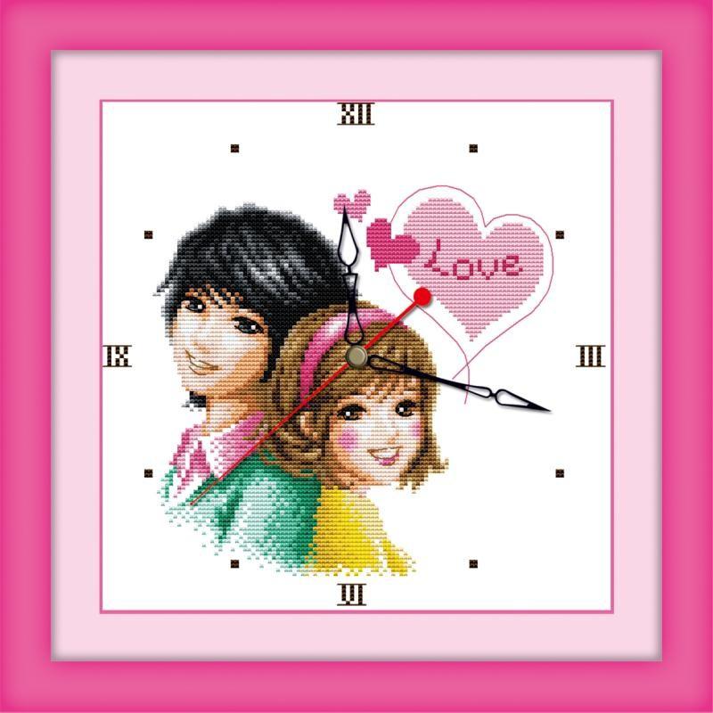 Thêu chữ thập tình yêu dễ thương