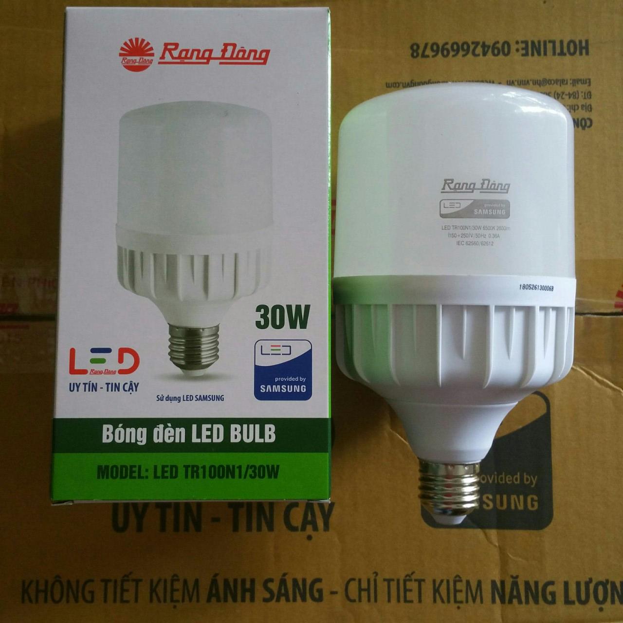 Bóng đèn LED TRỤ 30W RẠNG ĐÔNG Siêu Sáng model TR100N1 30W