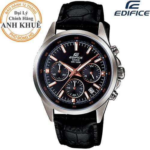 Đồng hồ nam dây da EDIFICE chính hãng Casio Anh Khuê EFR-527L-1AVUDF