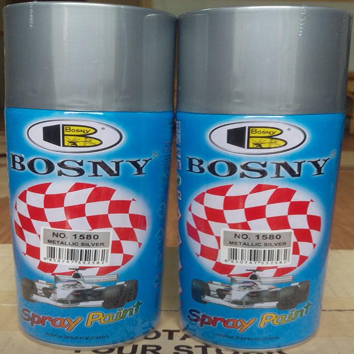 Sơn xịt màu vàng và Bạc có nhũ cao cấp Bosny