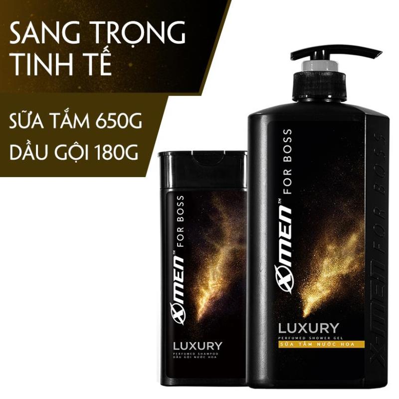 Combo Sữa tắm nước hoa X-Men for Boss Luxury 650g + Dầu gội nước hoa Xmen for Boss Luxury 180g nhập khẩu