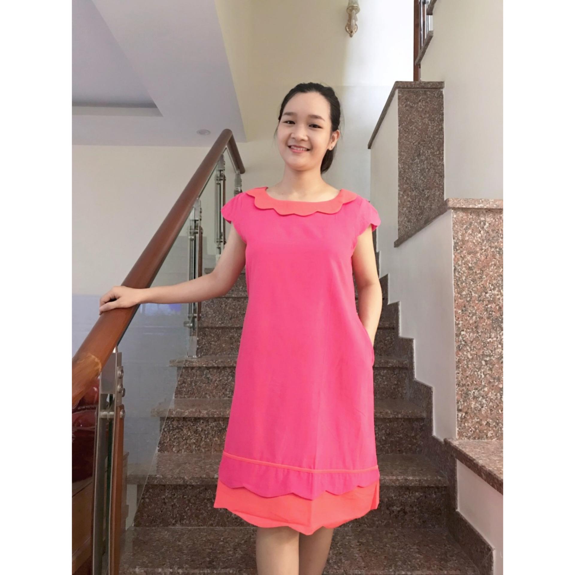 Đầm bầu nhung cổ sen