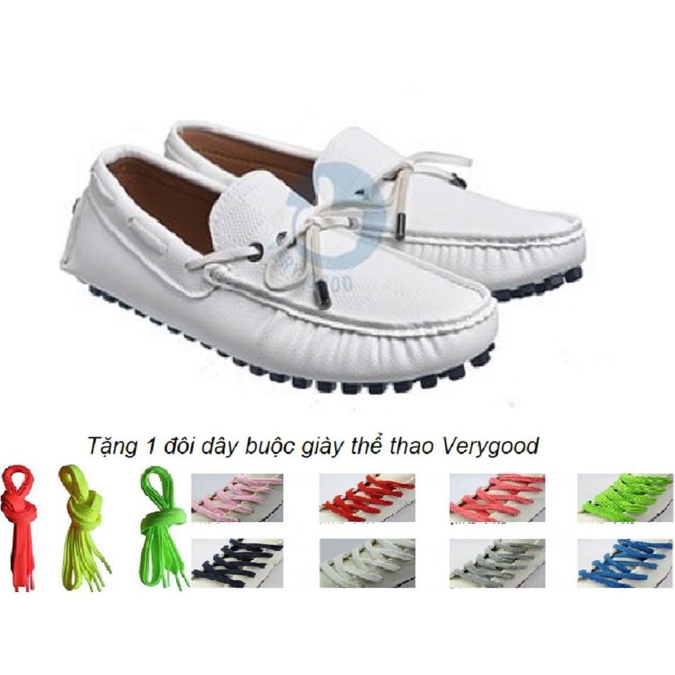 Giày lười, giày thắt dây nam thắt dây - da trắng - ms4