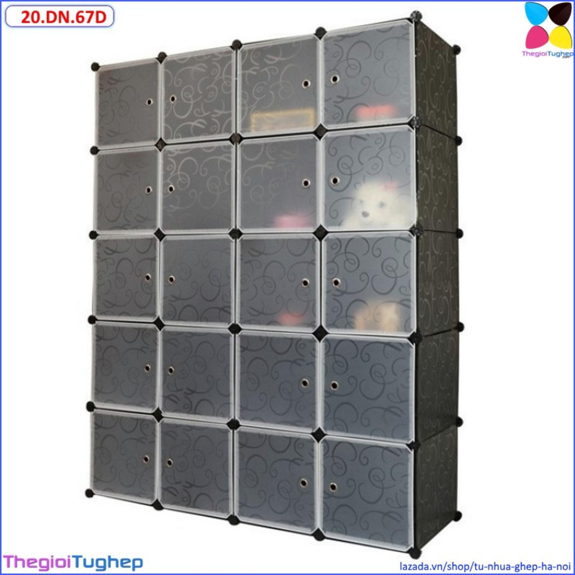 Tủ nhựa lắp ghép đa năng 20 ô, cánh trong -20.dn.67d
