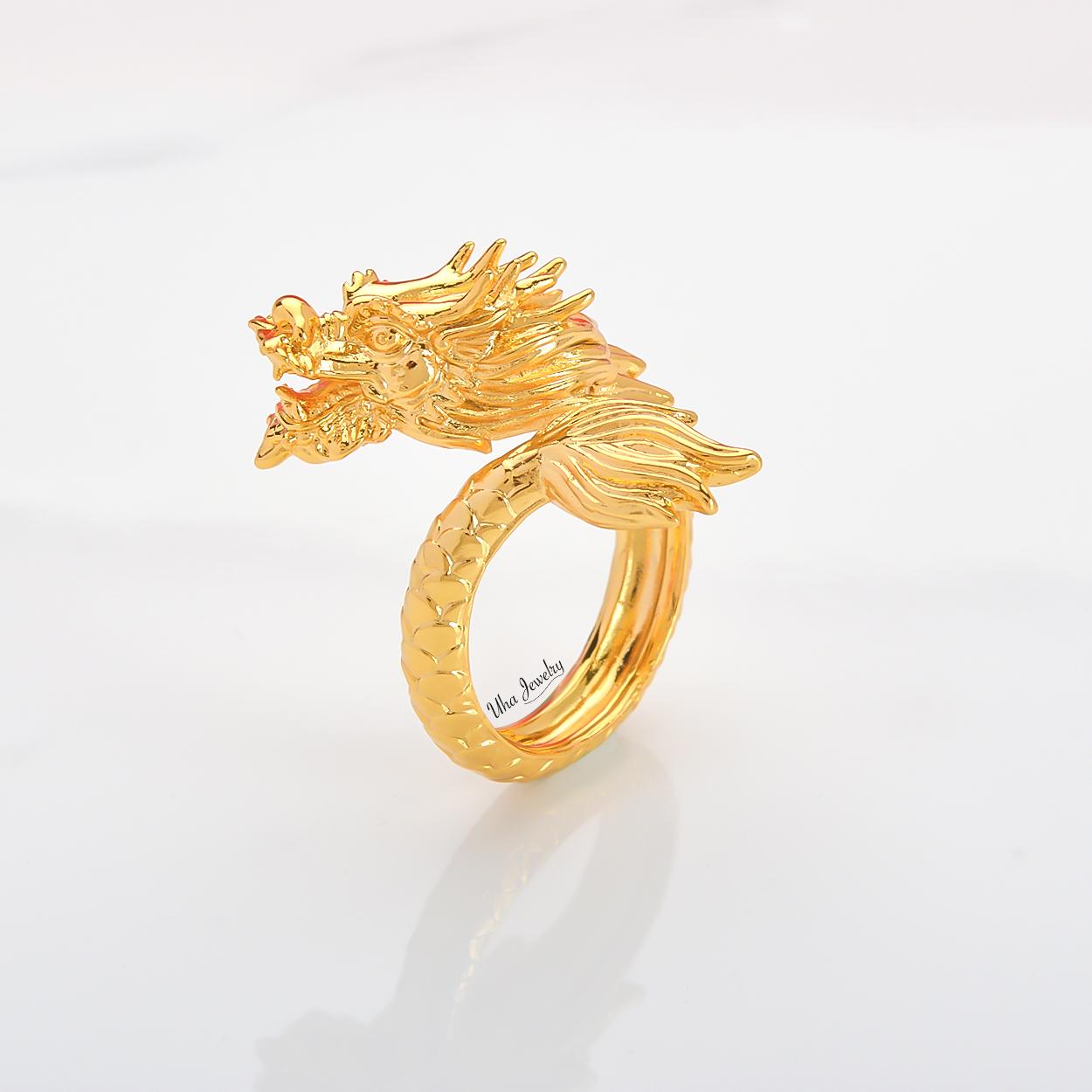 Nhẫn đầu rồng - free size
