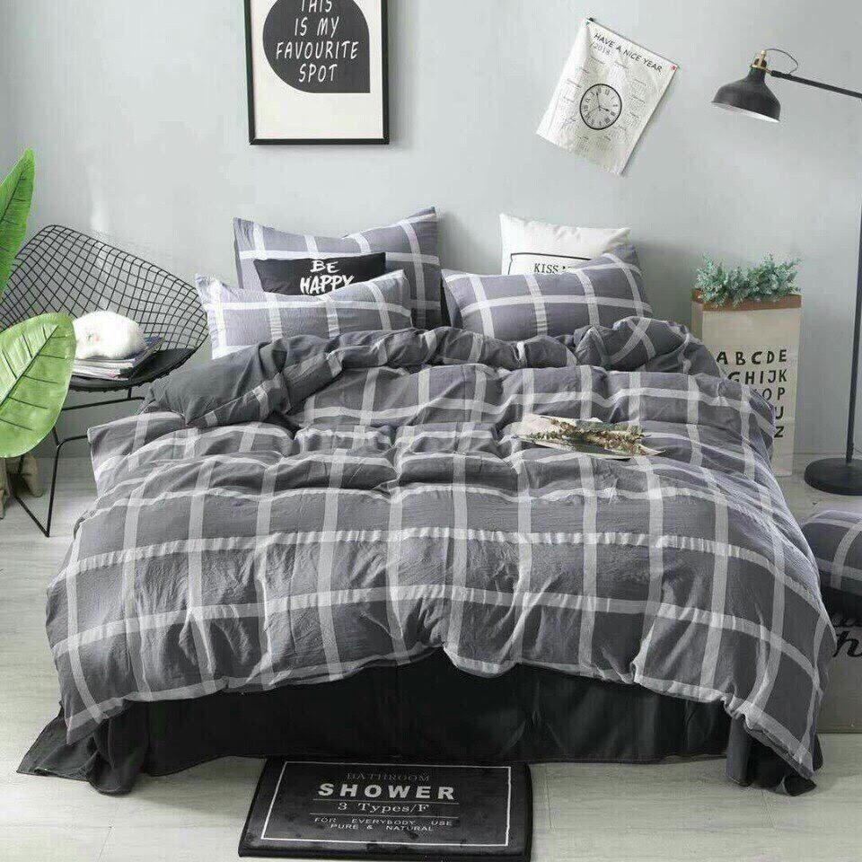 Combo bộ chăn ga gối cotton đũi