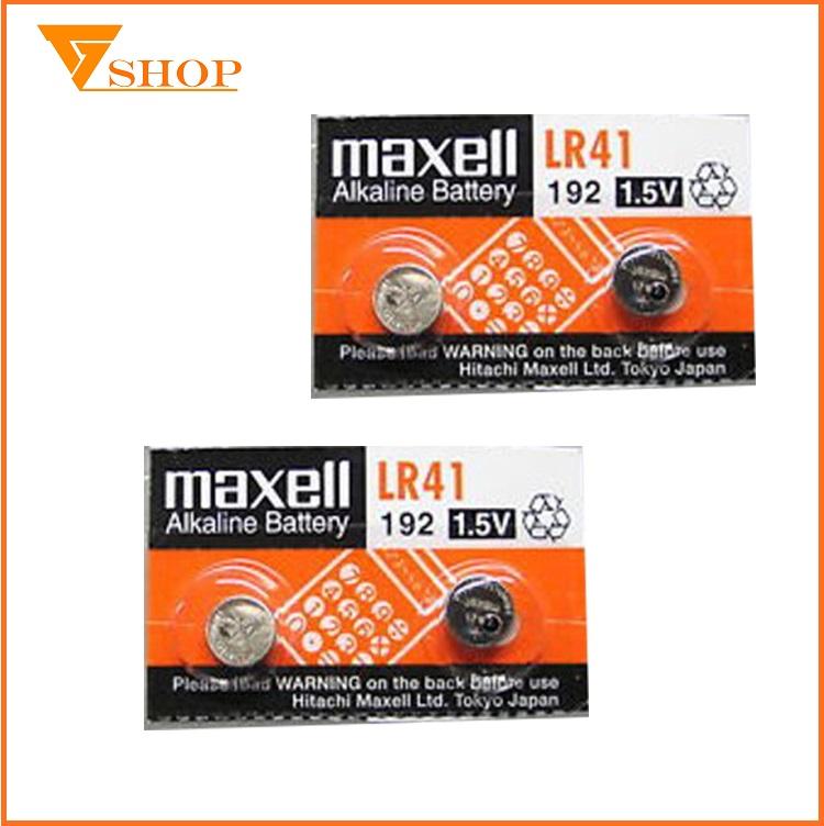 4 viên pin lr41, ag3 maxell