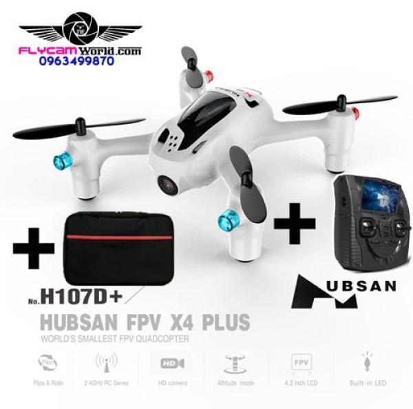 Flycam Hubsan H107D + FPV camera với 1080P HD với túi balo