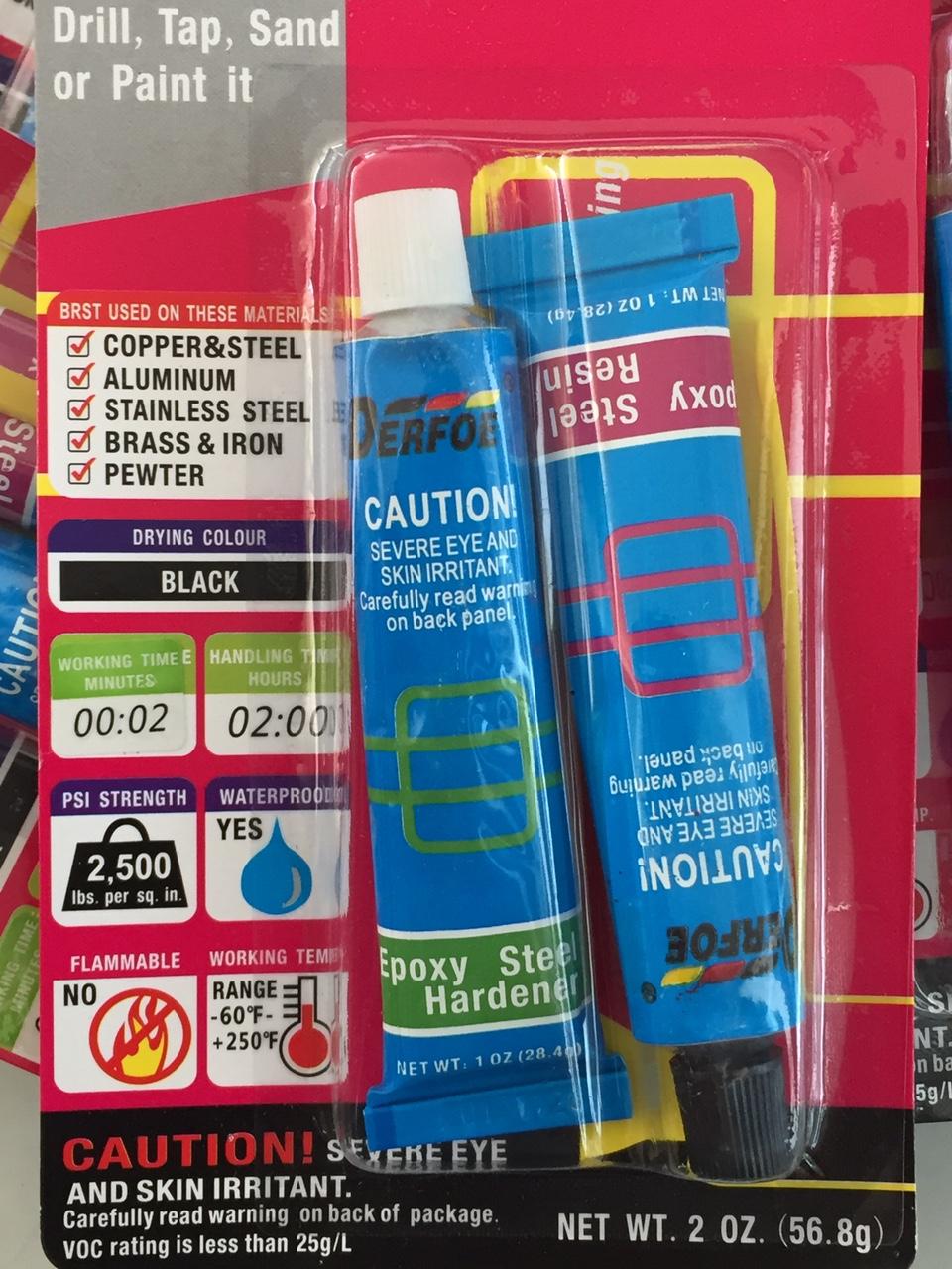 Keo dán sắt 2 thành phần AB Derfoe Expoxy Steel