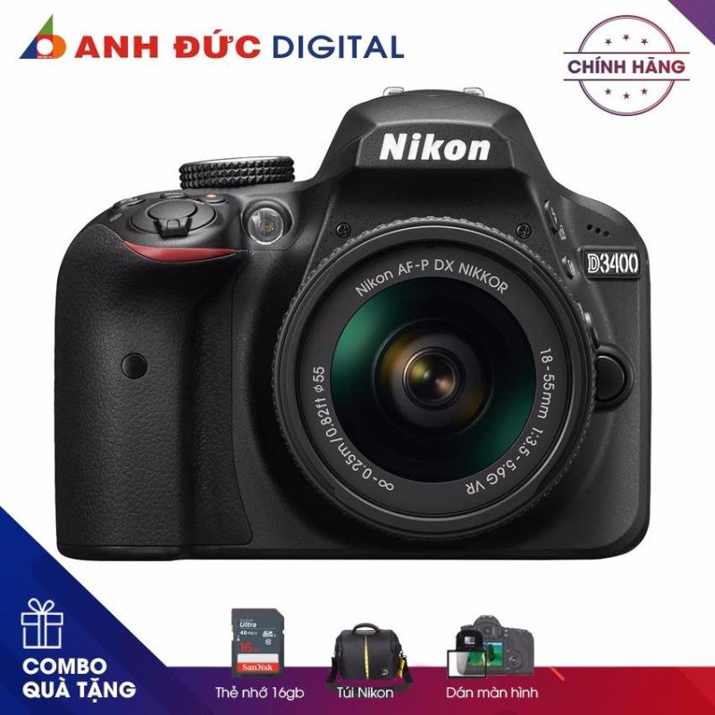Máy ảnh Nikon D3400 Lens KIT 18-55mm - Hàng phân phối chính hãng + Thẻ nhớ 16Gb + Túi máy ảnh + Dán màn hình
