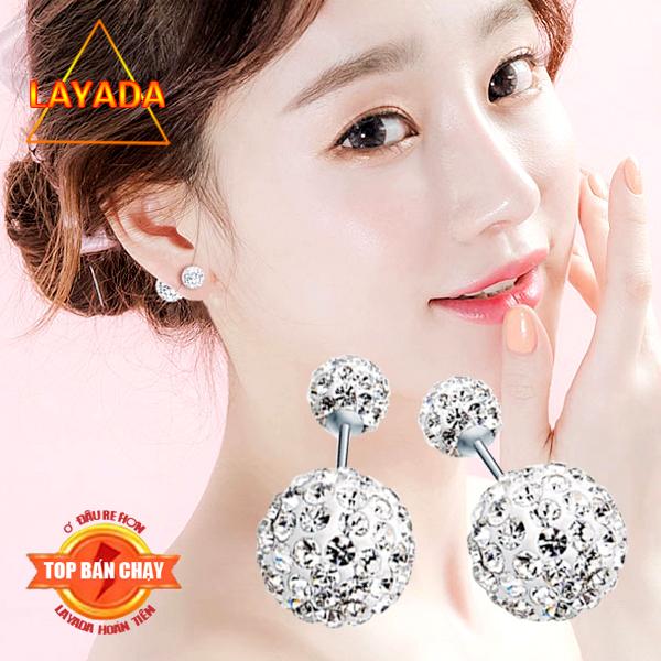 MUA 1 ĐÔI BÔNG TAI NỮ  TẶNG BÔNG TAI GIÃ KIM CƯƠNG BT3957 - LAYADA SHOP