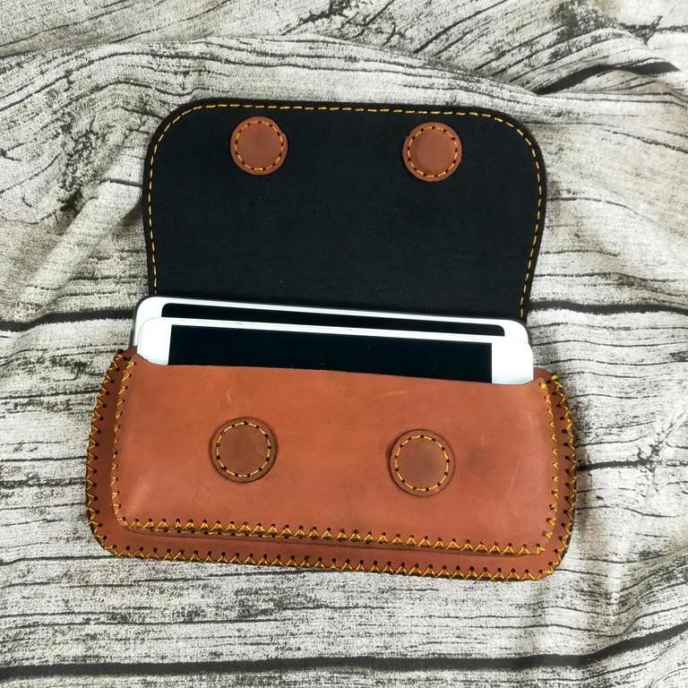 [HCM]Túi đeo hông túi đeo thật lưng túi đeo ngang bụng đựng điện thoại da bò handmade - Kichi 1-ZC10326