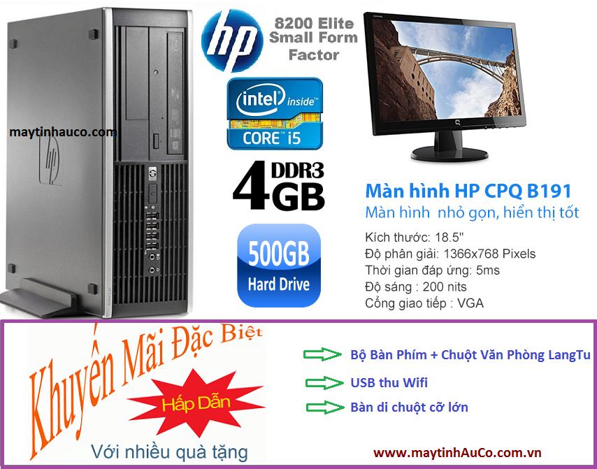  Máy tính đồng bộ HP Elite 8200 ( core i5 2400 /4G/500G ), Màn hình HP 18"inch - Bảo hành 24 tháng , Tặng Bộ Bàn phím chuột ,USB wifi  , Bàn di chuột - Hàng Nhập Khẩu 