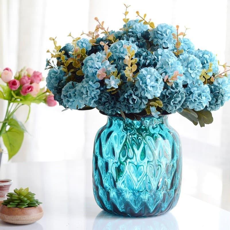 Combo 5 cành Hoa tú cầu nhỏ xinh -1 cành 10 bông - hoa giả- hoa lụa cao cấp