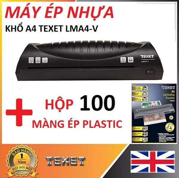 Máy ép nhựa khổ a4 texet lma4-v tặng hộp 100 màng ép plastic texet
