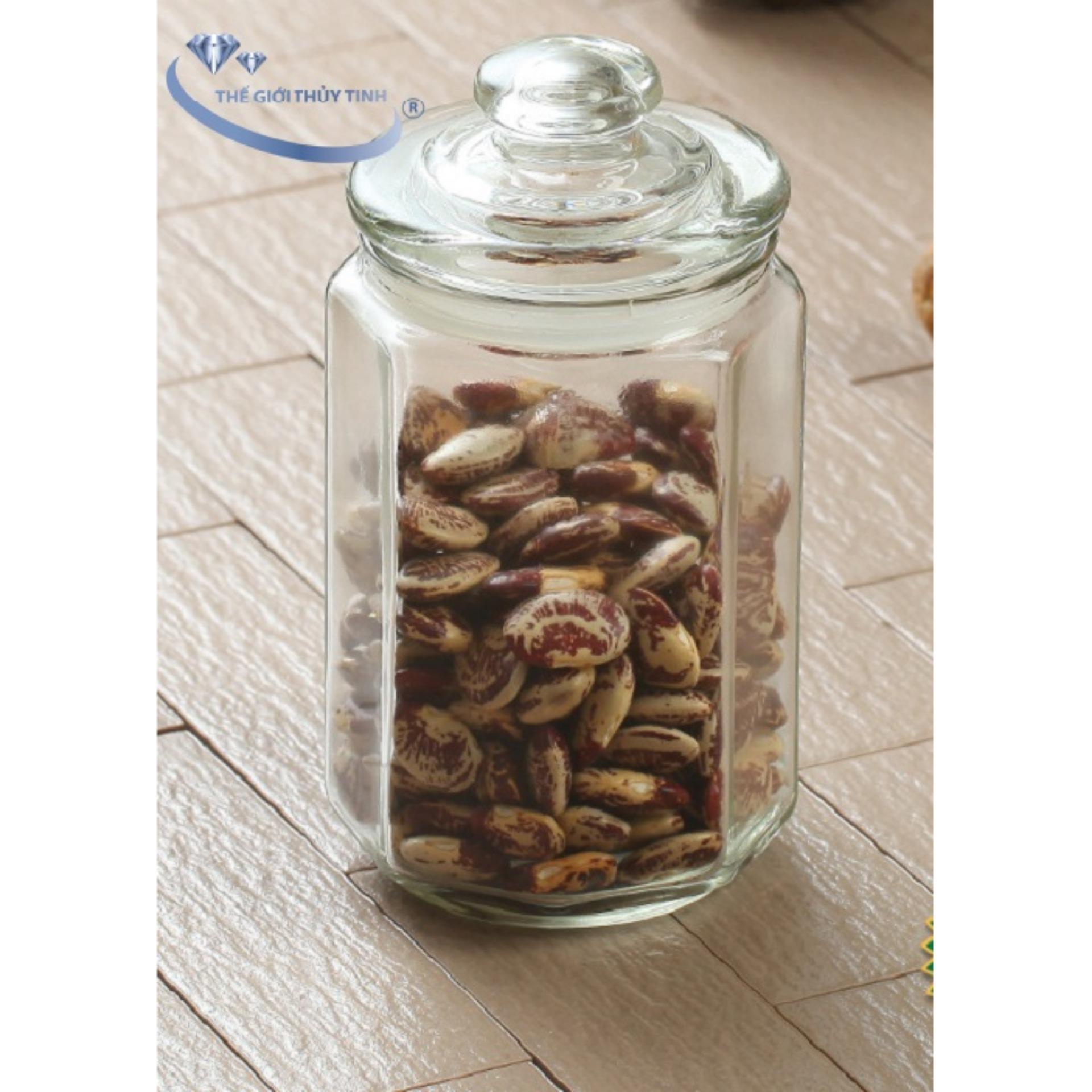 Lọ Đựng Gia Vị Thủy Tinh Lục Giác 3200ML