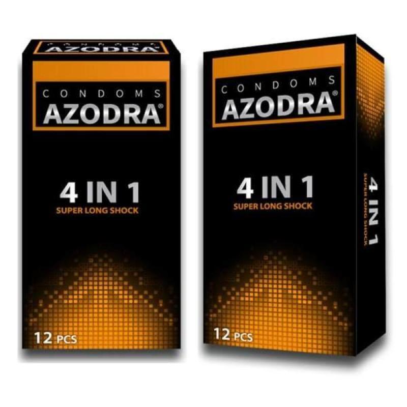 Combo 2 hộp bao cao su tổng hợp gân, gai, mỏng, kéo dài thời gian quan hệ Azodra 24 bao cao cấp