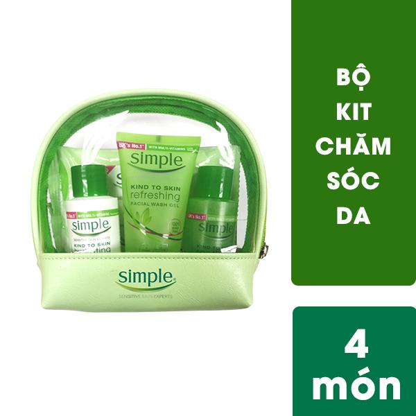 Bộ kit chăm sóc da 4 món travel size Simple