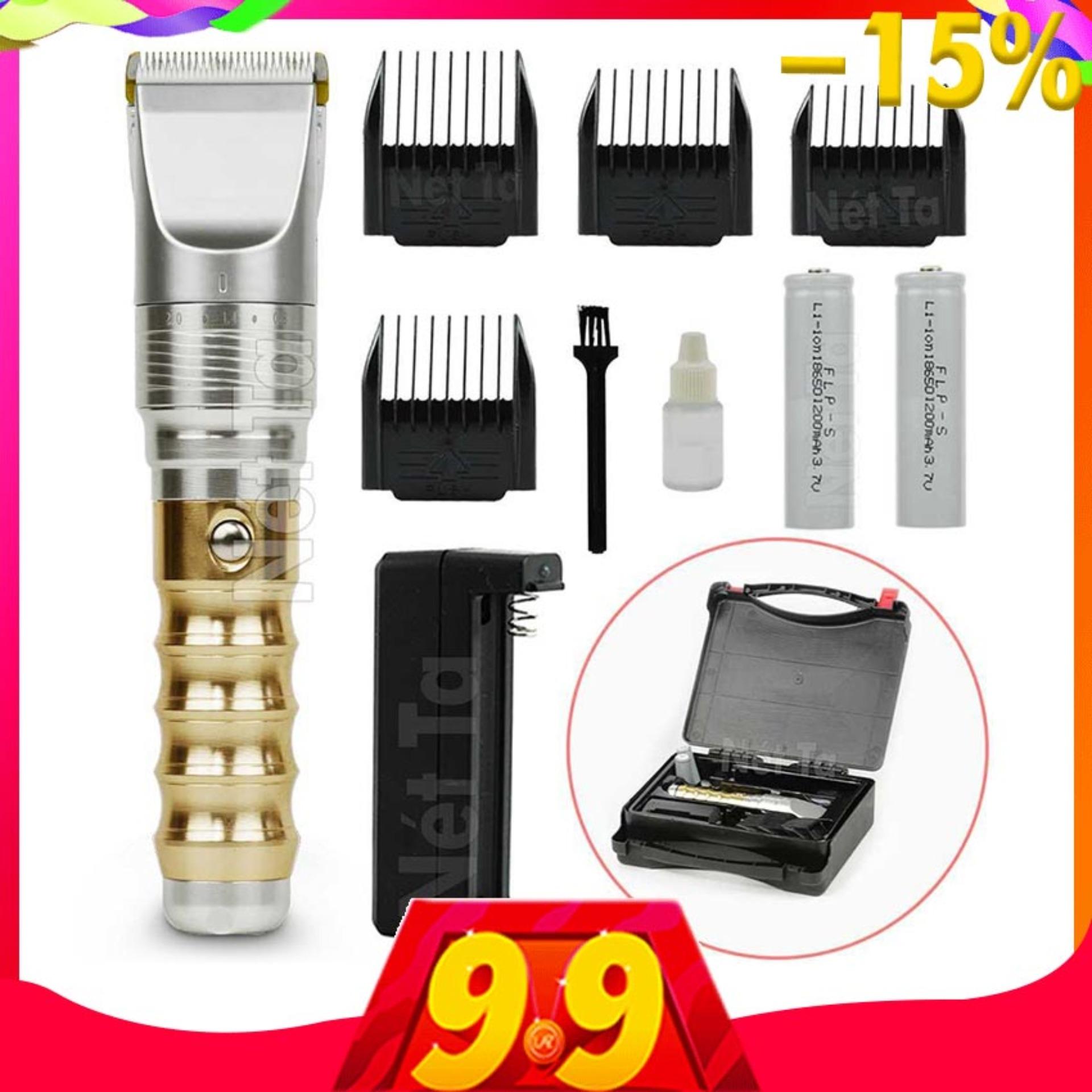 Tông đơ cắt tóc chuyên nghiệp Chaoba RFCD-602 lưỡi sứ trắng dùng pin 18650 sạc rời siêu khủng, hộp đựng vali cao cấp nhập khẩu