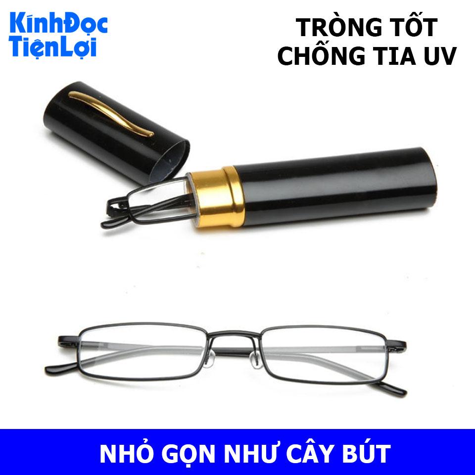 Kính lão Kính đọc sách như cây bút, có hộp đựng tiện lợi Màu ĐEN