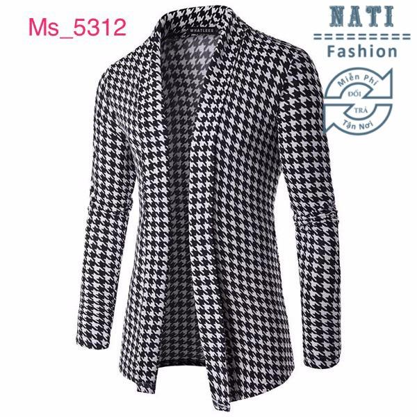 Áo khoác nam cadigan nati-5312 mẫu sọc caro sành điệu