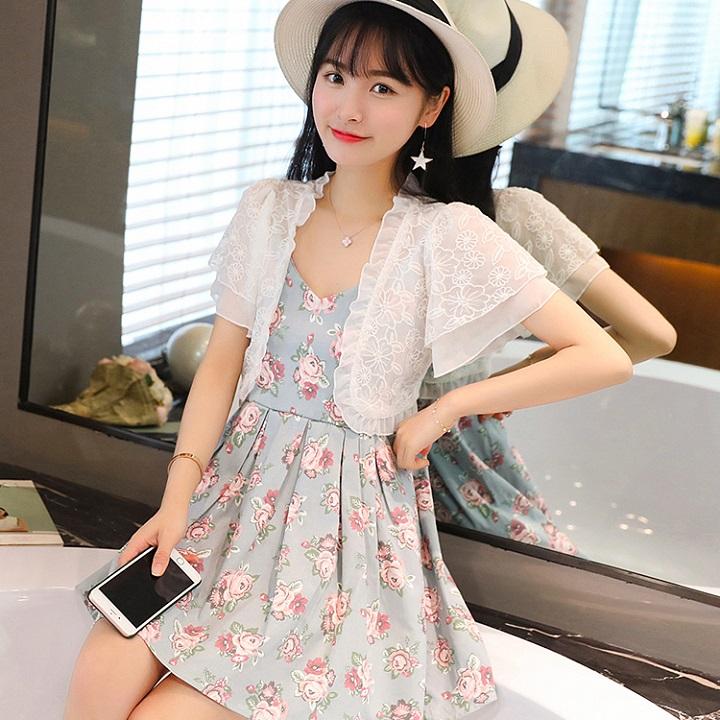 [HCM][CHẤT LƯỢNG] Áo khoác ren tà ngắn 08 may 2 lớp khoác lửng ngoài váy đầm mềm mại sang trọng C009