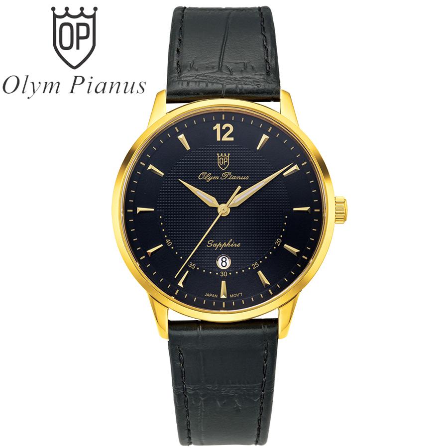 Đồng hồ nam mặt kính sapphire olym pianus op5709mk-gl đen