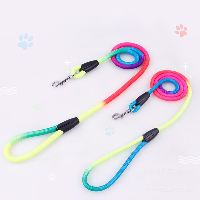 Dây dắt chó mèo bảy màu dành cho chó 10 - 20 kg - dây dắt 007