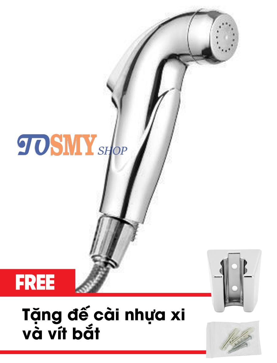 Bộ dây tay xịt vệ sinh mạ Chrome VS12 - tặng kèm đế cài nhựa mạ chorme và vít bắt.