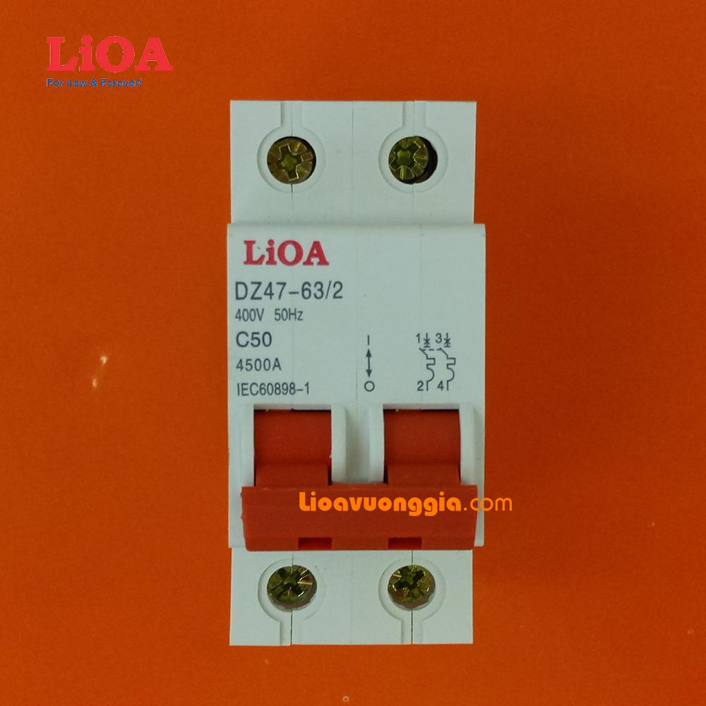 Cầu dao tự động lioa 50a loại 2 cực - mcb2050-4.5