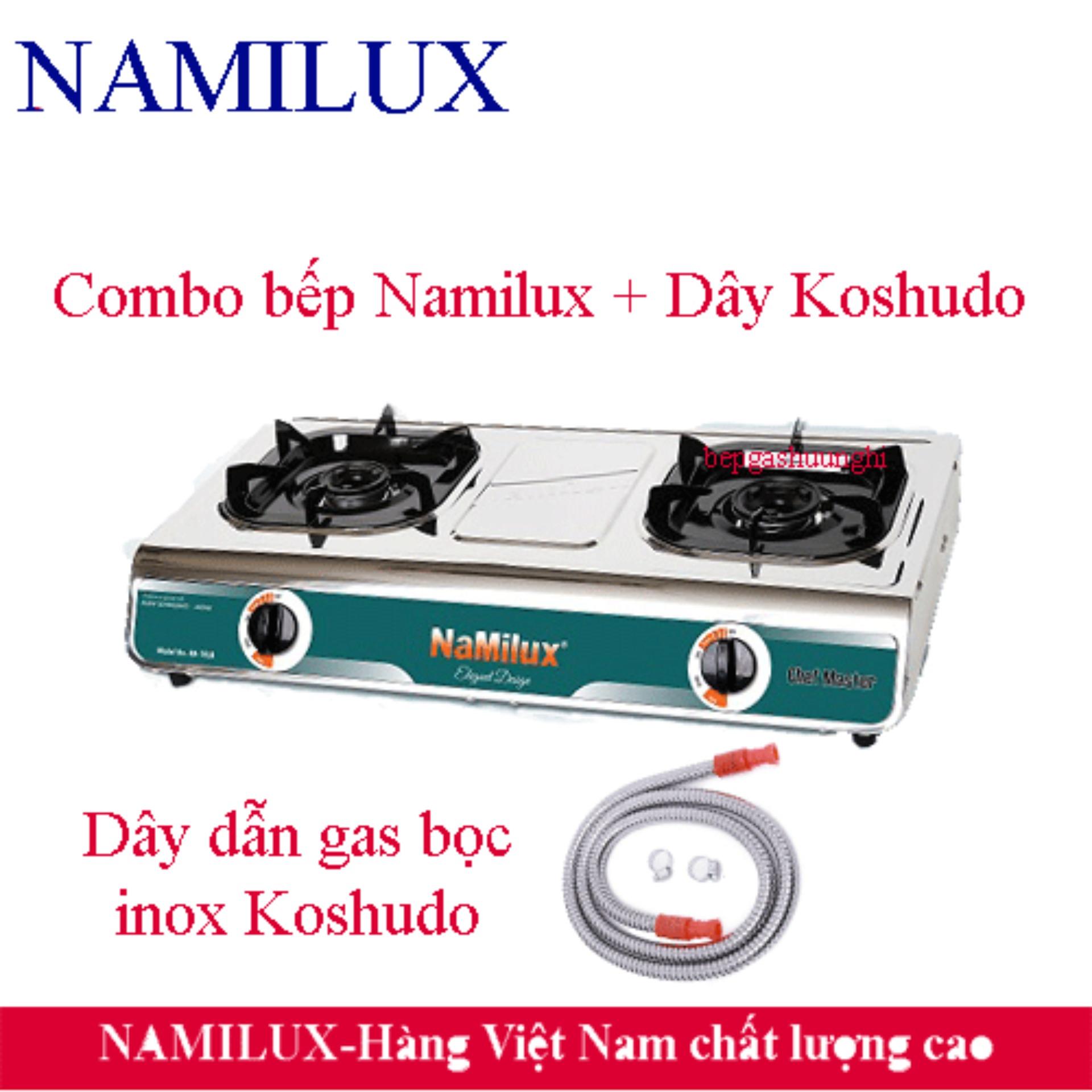 Bếp ga đôi Namilux NA-703ASM + Dây Koshudo, bếp gas namilux chính hãng