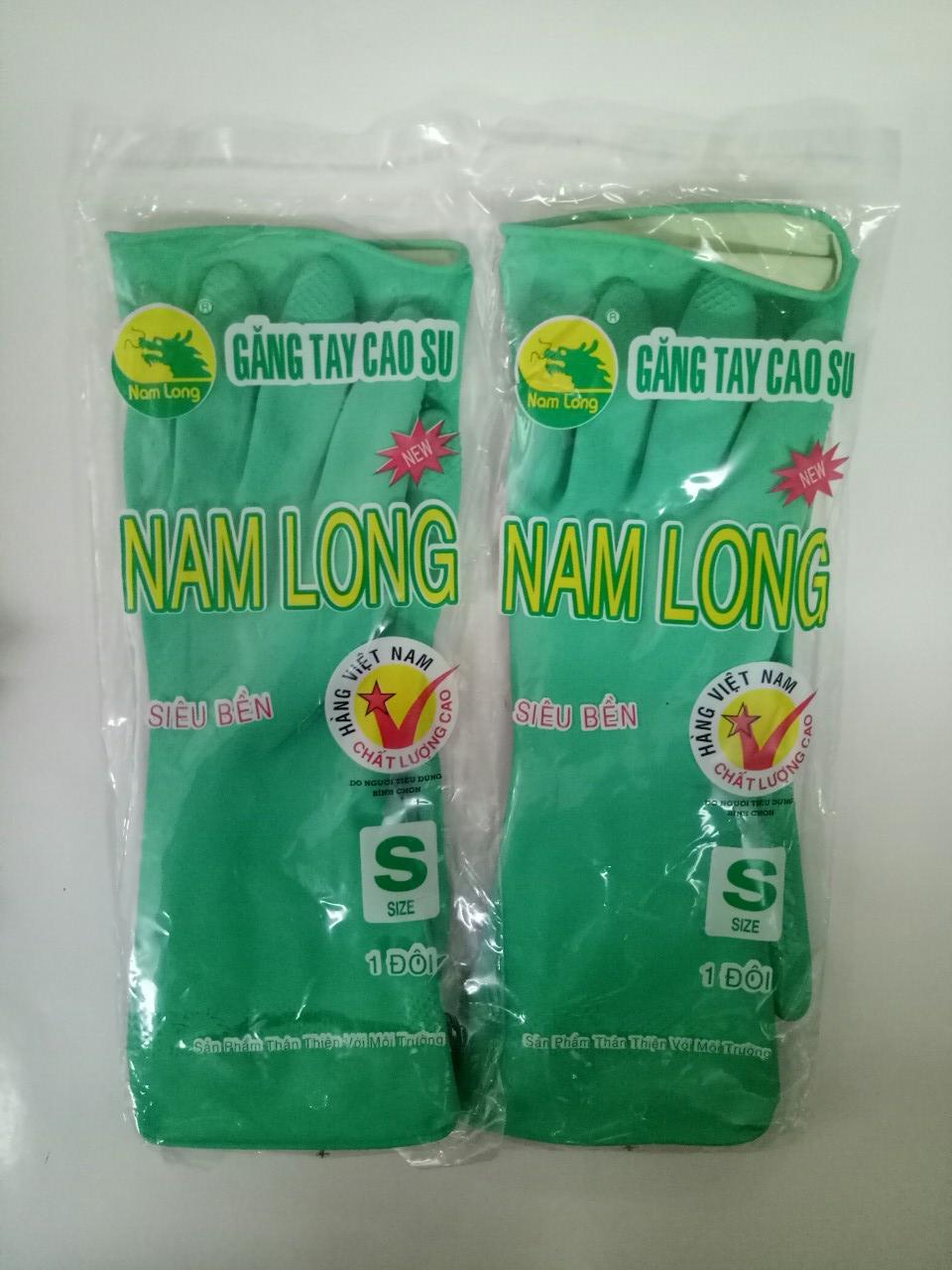 Găng tay cao su Nam Long màu xanh size S_BHLD Thai Duong