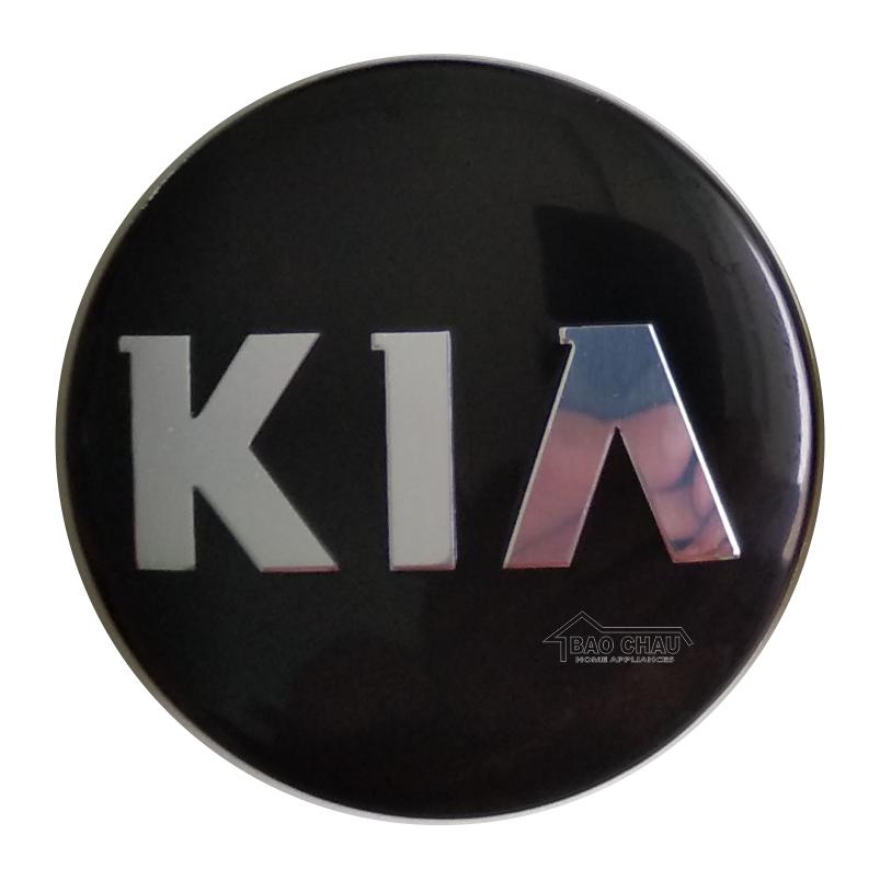 Logo chân gài chụp mâm bánh xe Ô tô (1 cái logo) dùng cho lazang KIA Morning, Picanto, Cerato, Rio, Carens M4KA1 (Đen)