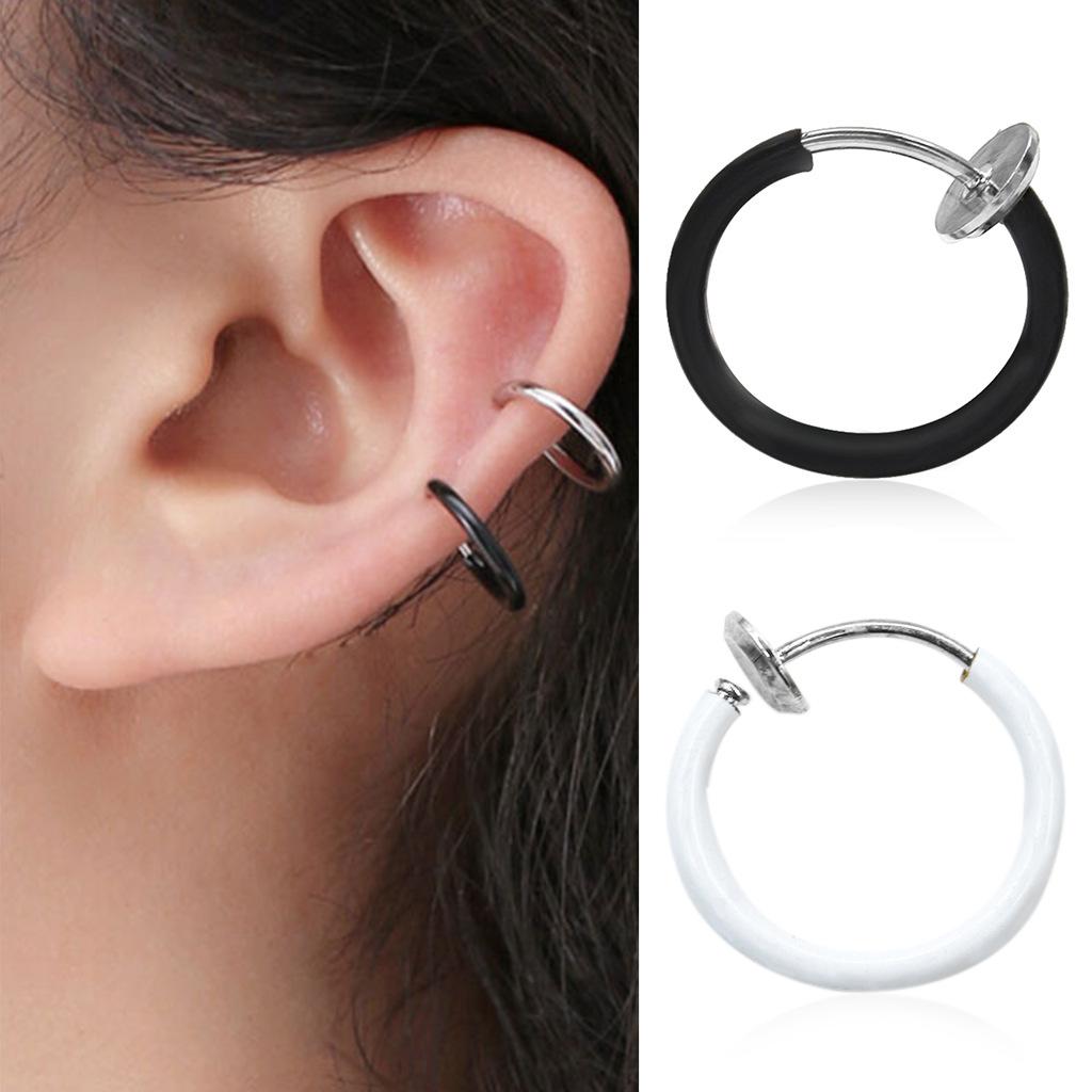 Bông tai khuyên tai nam kẹp vành không cần bấm lỗ xỏ lỗ Titanium
