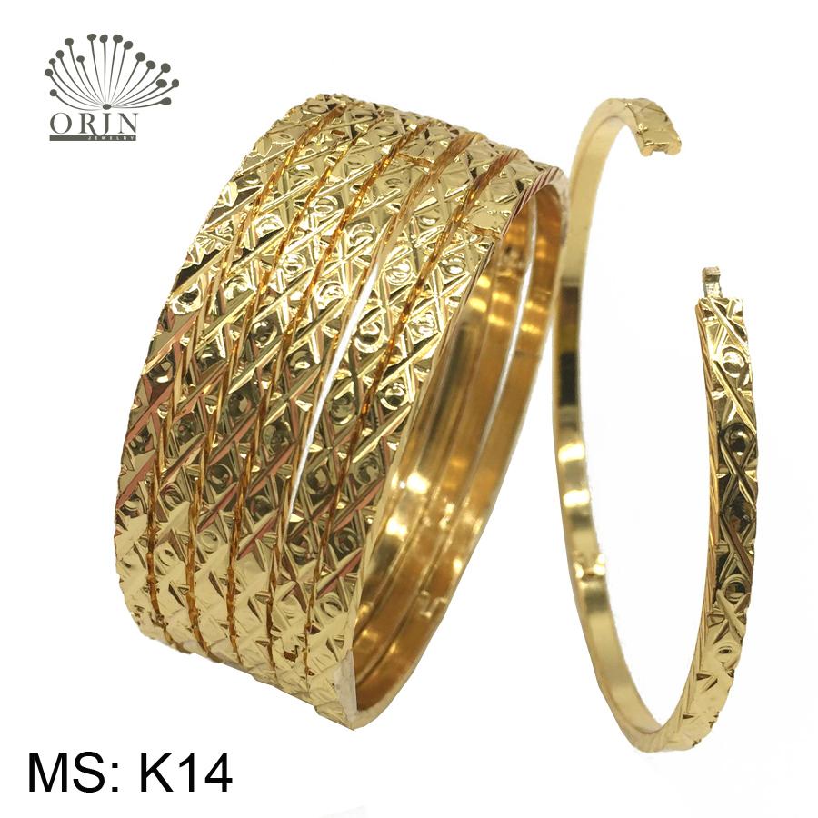 Vòng ximen cao cấp bộ 7 chiếc khắc đồng tiền bản lớn thời trang Orin K14 - Long Tien