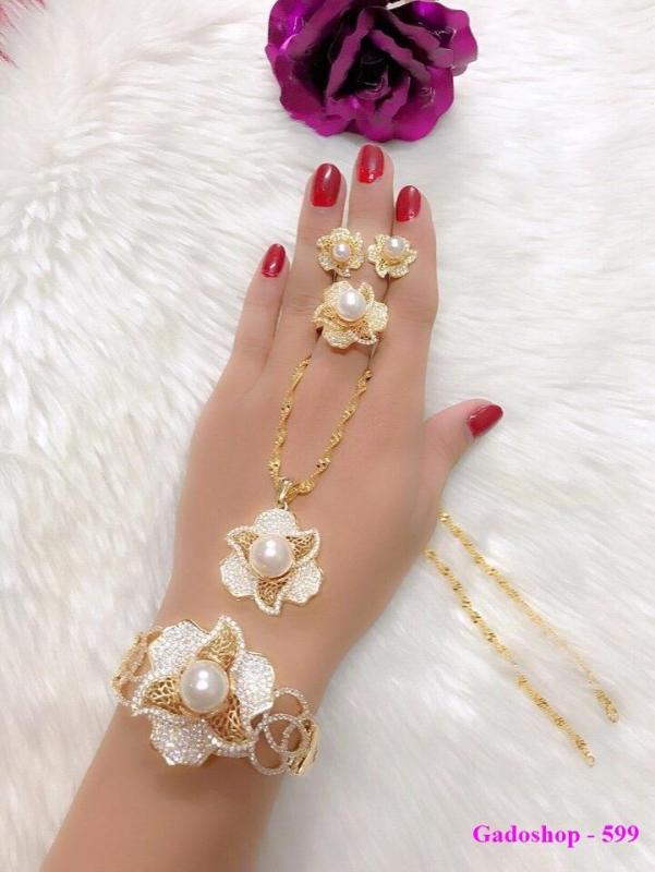 Bộ Trang Sức Nữ Xi Vàng 18K Cao Cấp Gadoshop_VB4200613