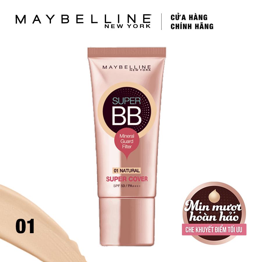 Kem trang điểm siêu mịn bảo vệ Maybelline New York BB Super cover SPF50/PA++++ 30ml (Tông tự nhiên)