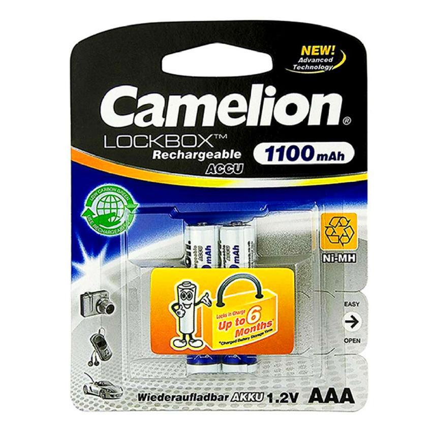 Bộ 2 pin sạc camelion lockbox 1100mah 1,2v aaa tigđ136
