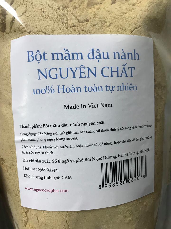 500g bột mầm đậu nành nguyên chất VŨ PHÁT 100% tự nhiên- bán tại sthi- đầy đủ mã vạch