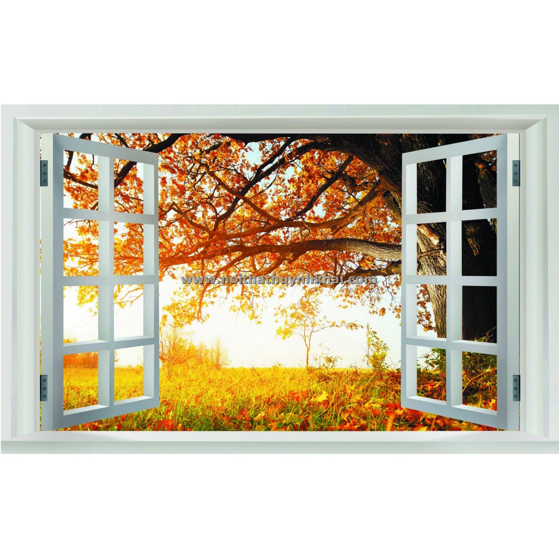 Tranh dán tường cửa sổ 3d cao cấp - cs 75