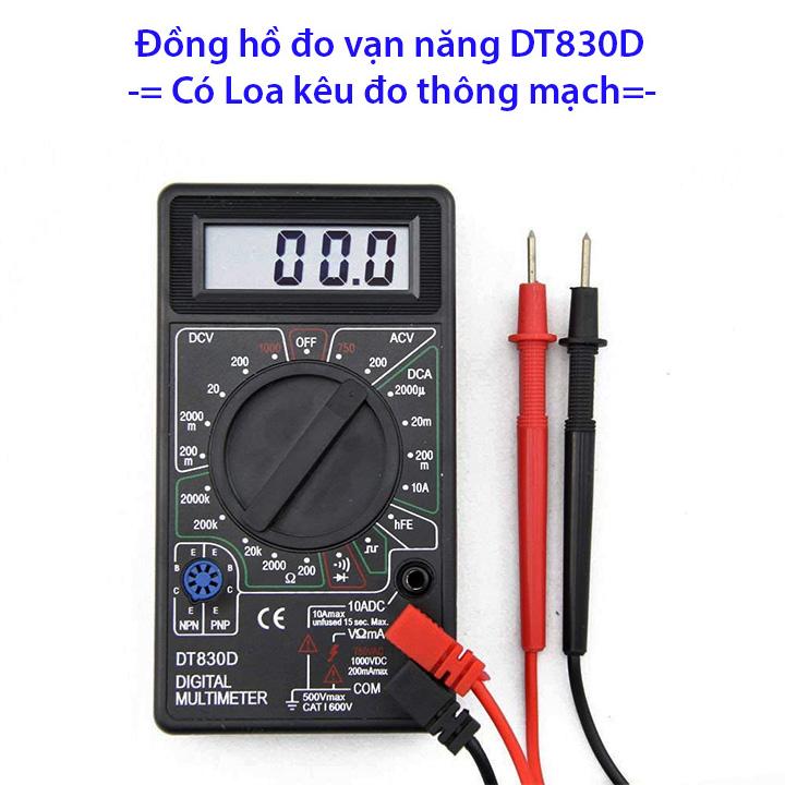 Đồng hồ đo vạn năng dt-830d loa báo thông mạch kèm pin