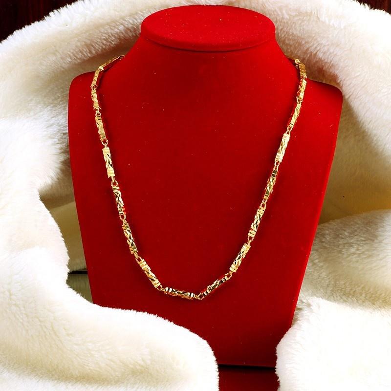 Dây chuyền nam mạ vàng cao cấp Slight ống trúc 24k