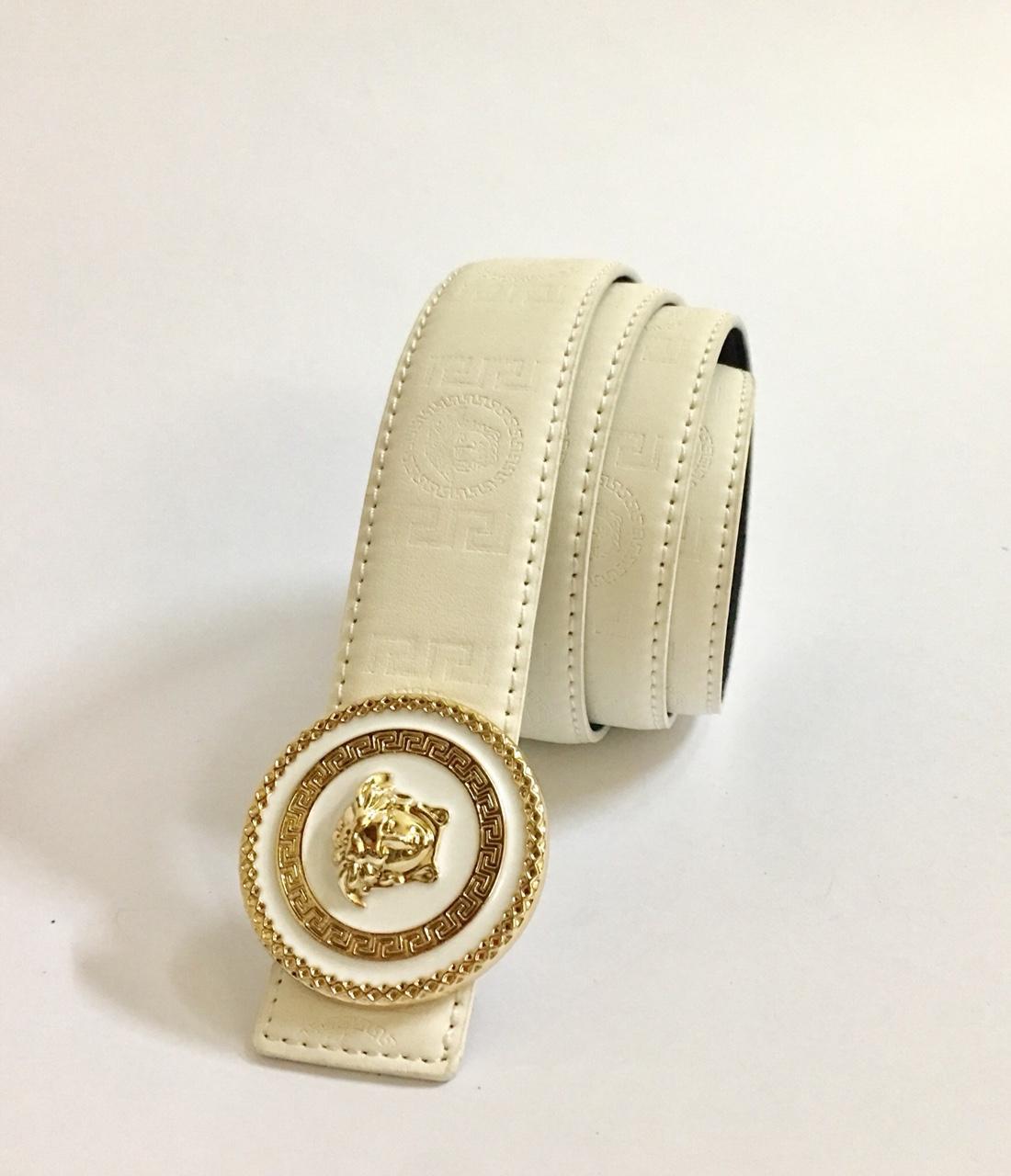 Dây nịt lưng nam,nữ da mặt tròn mạ vàng thời thượng VS68 sang chảnh