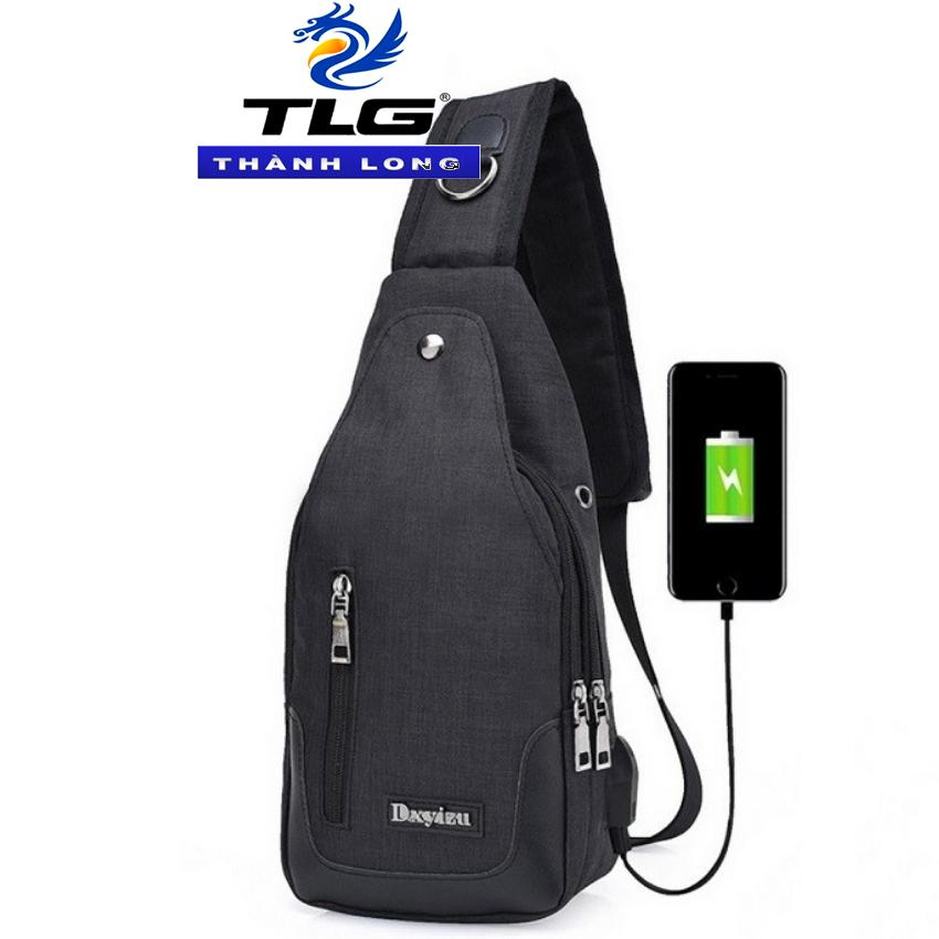 Túi đeo chéo nam cao cấp tích hợp cổng sạc USB Đồ Da Thành Long TLG 208211