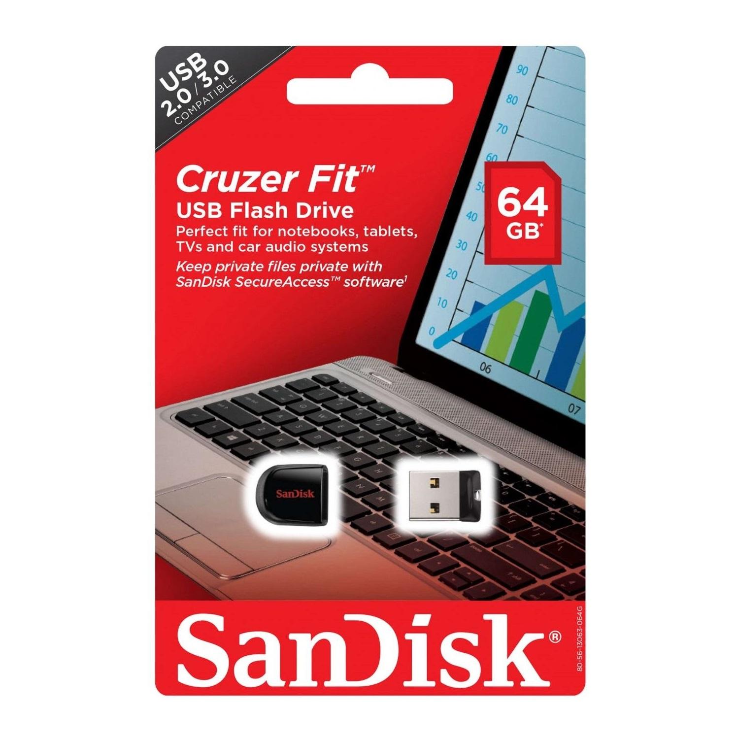 Usb 2.0 sandisk cruzer fit cz33 64gb - phụ kiện 1986