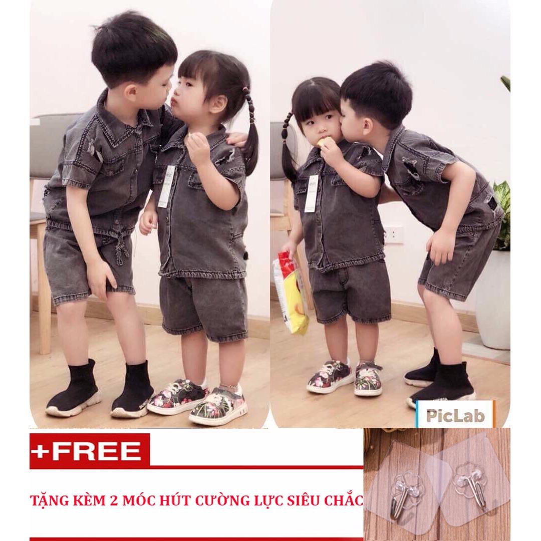 Bộ quần áo mùa hè trẻ em - Set quần áo bò cho bé gái