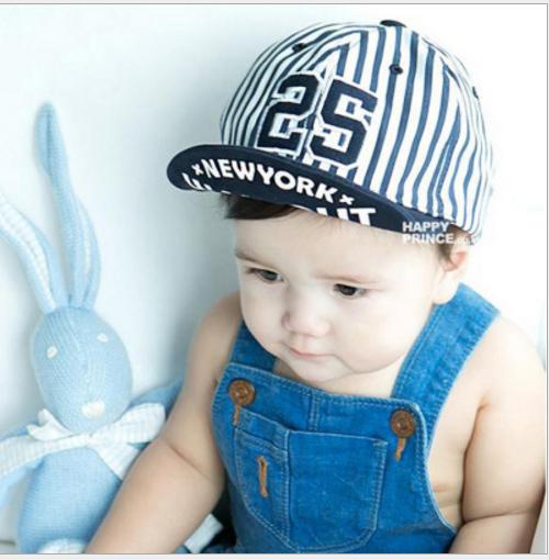 Nón lưỡi trai 25 cho bé trai và bé gái mầu kẻ xanh đen