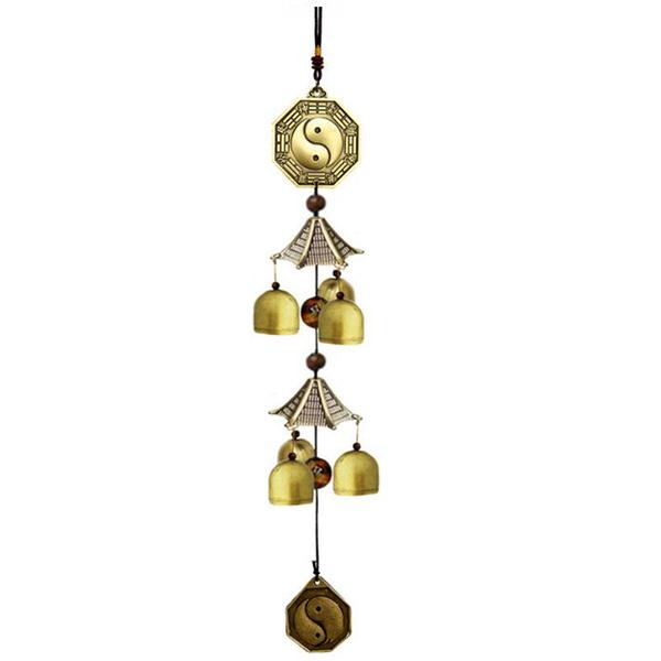 Chuông gió đồng phong thuỷ 6 quả chuông đồng - LPCGD1015